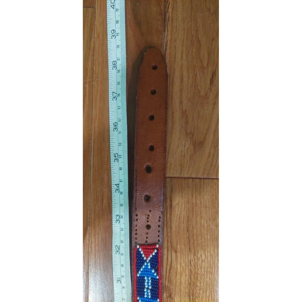 Colorful Beaded Maasai Chungwa Heandcrafted Leather Belt 38